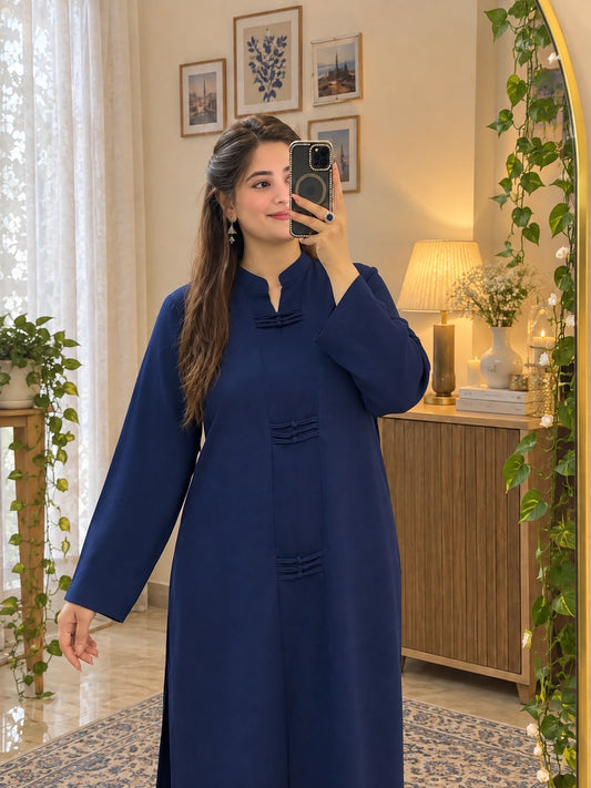 NZ002- Midnight Blue Pleated Co-Ord Set
